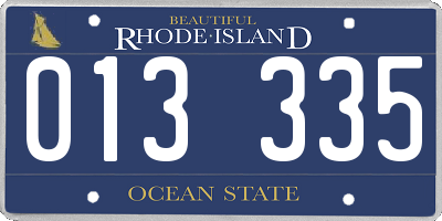 RI license plate 013335