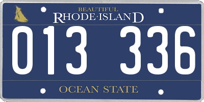 RI license plate 013336