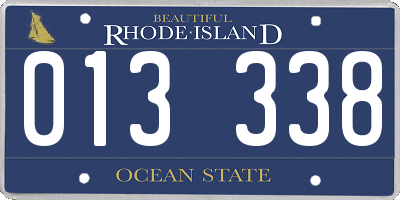 RI license plate 013338