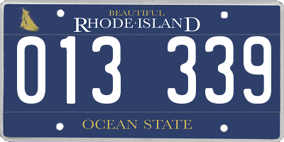 RI license plate 013339