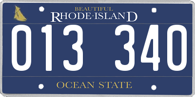 RI license plate 013340