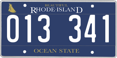 RI license plate 013341