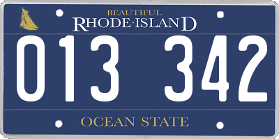 RI license plate 013342