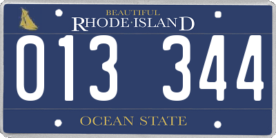 RI license plate 013344