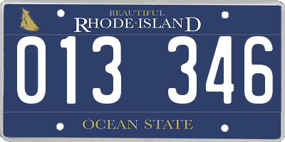 RI license plate 013346