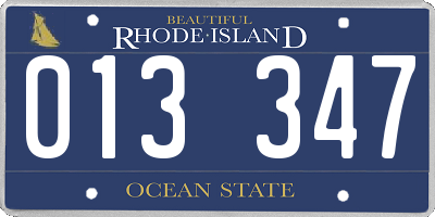 RI license plate 013347
