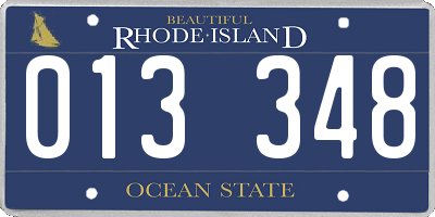 RI license plate 013348