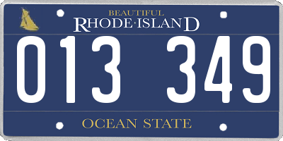 RI license plate 013349