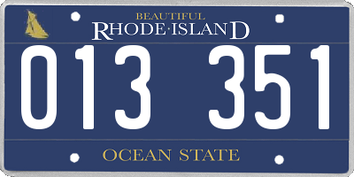 RI license plate 013351