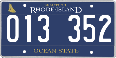 RI license plate 013352