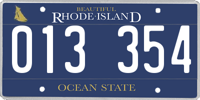 RI license plate 013354