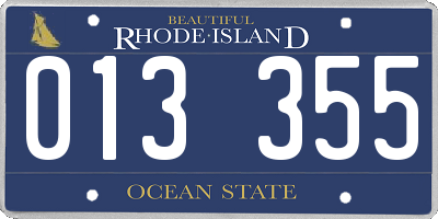 RI license plate 013355