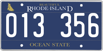 RI license plate 013356