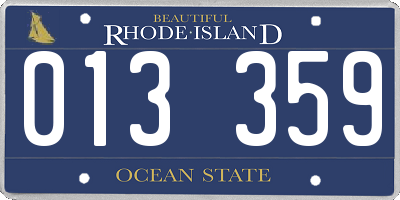 RI license plate 013359
