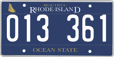 RI license plate 013361