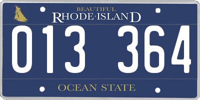 RI license plate 013364