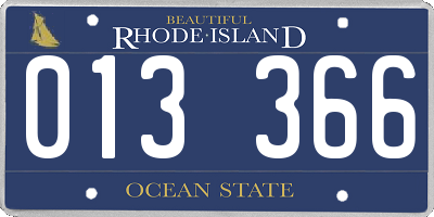 RI license plate 013366