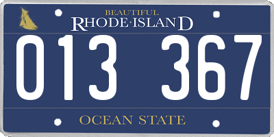 RI license plate 013367