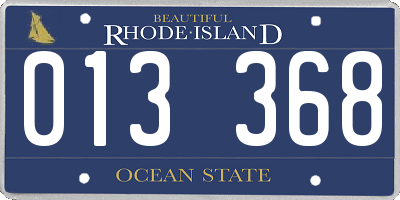 RI license plate 013368