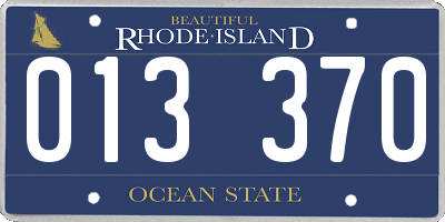 RI license plate 013370