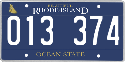 RI license plate 013374