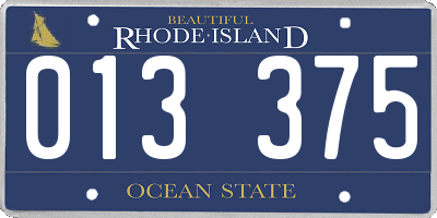 RI license plate 013375