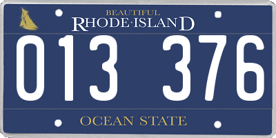 RI license plate 013376