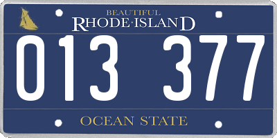 RI license plate 013377