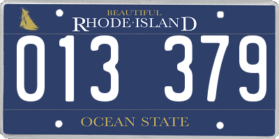 RI license plate 013379