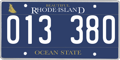 RI license plate 013380