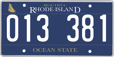 RI license plate 013381