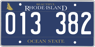 RI license plate 013382