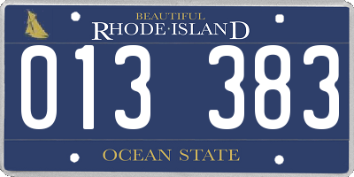 RI license plate 013383