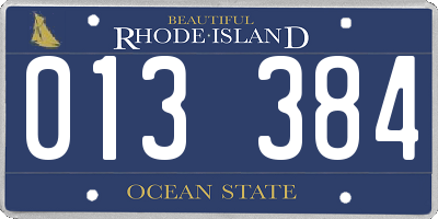 RI license plate 013384
