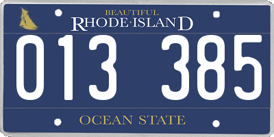 RI license plate 013385