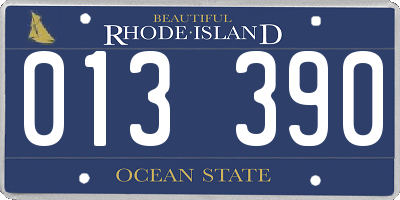 RI license plate 013390