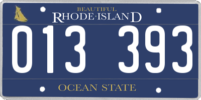 RI license plate 013393