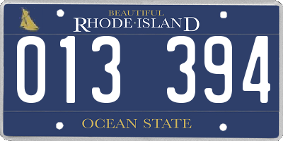 RI license plate 013394