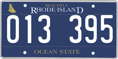 RI license plate 013395
