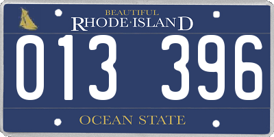 RI license plate 013396