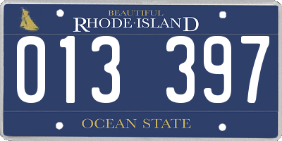 RI license plate 013397