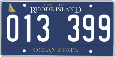 RI license plate 013399