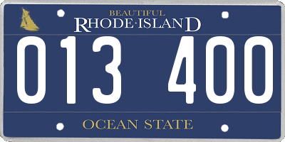 RI license plate 013400