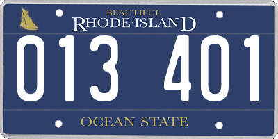 RI license plate 013401