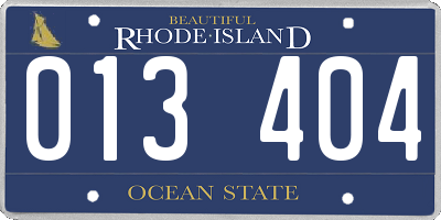 RI license plate 013404