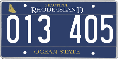 RI license plate 013405
