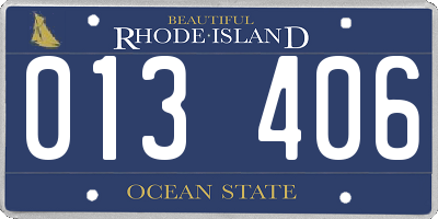 RI license plate 013406