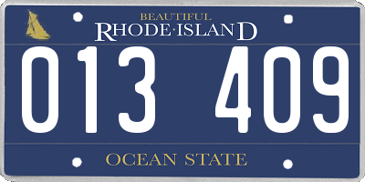 RI license plate 013409