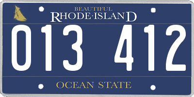 RI license plate 013412