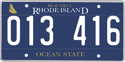 RI license plate 013416